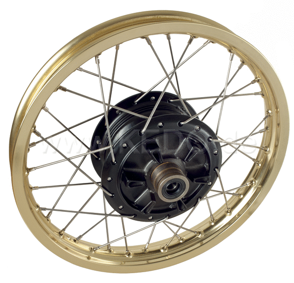 Kedo Replica Rear Wheel 1.85x18 OEM Hub Black incl Bearings Rim Replica Gold Stainless Steel Spokes (Brand New Parts NO rebuild) | 28576