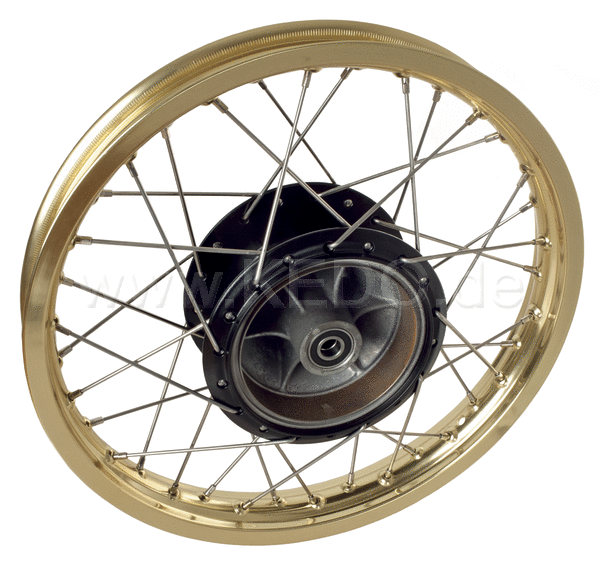 Kedo Replica Rear Wheel 1.85x18 OEM Hub Black incl Bearings Rim Replica Gold Stainless Steel Spokes (Brand New Parts NO rebuild) | 28576