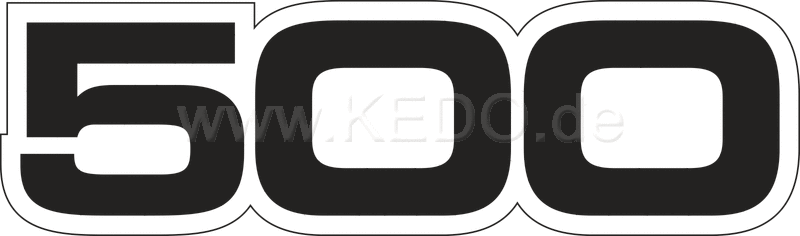 Kedo Emblem Side Cover '500' black 1 Piece RH / LH with small transparent edge | 29003S