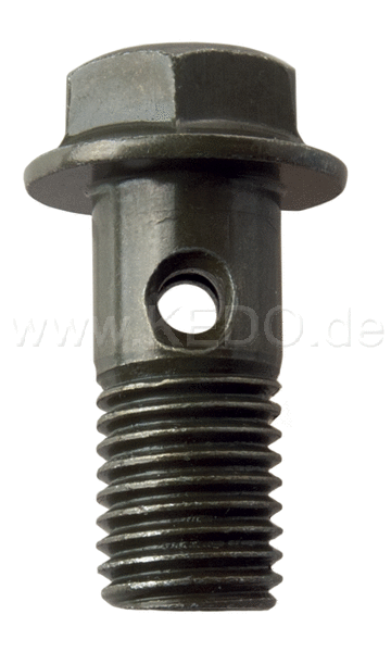 Kedo Screw Hollow M10x1.25 for Brake Caliper Spanner size 12mm Black / Dark Green Zinc-Plated (OEM-Style) | 29447