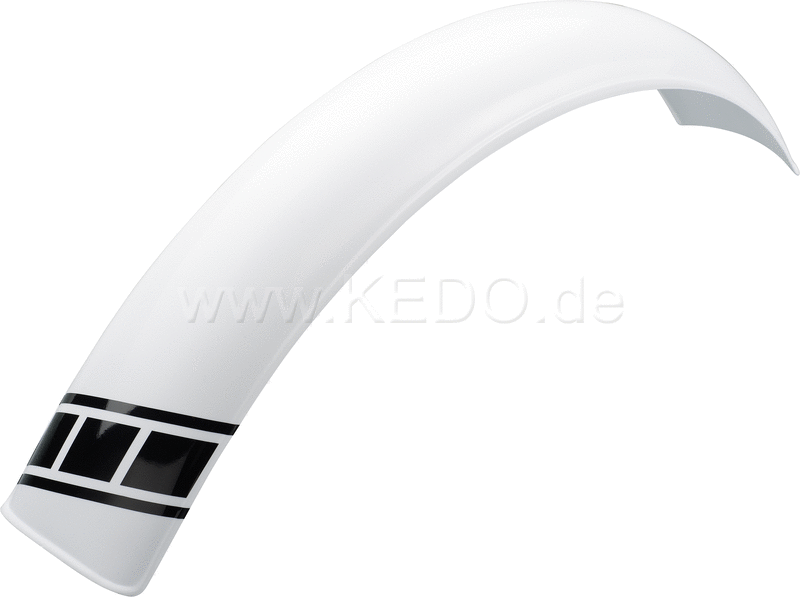 Kedo Trial Front Fender style engine white dyed through dim. approx .: 740mm long 100mm wide max. 135 mm radius incl. 1 piece speedBlockBeginDate decal black | 30077W