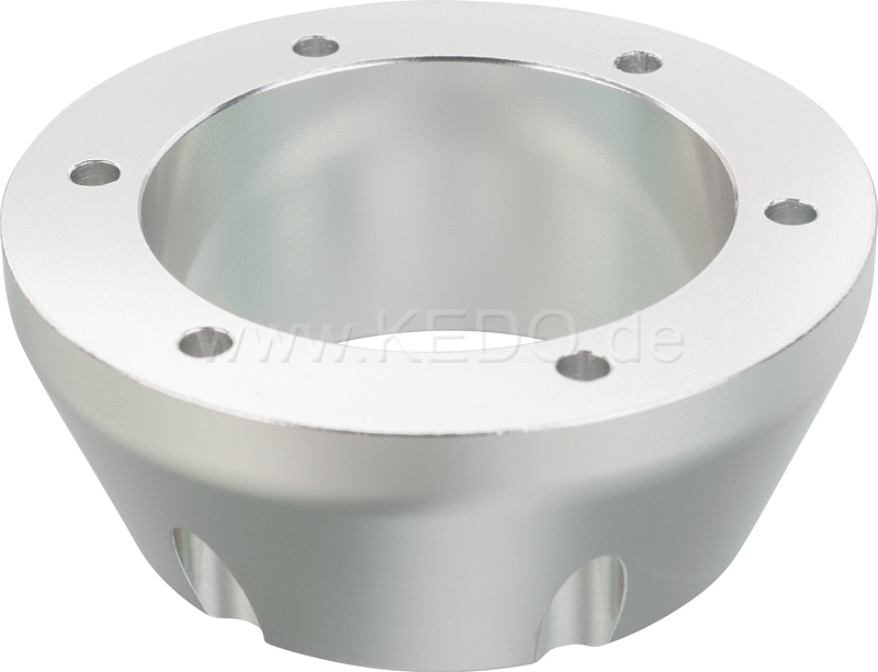 Kedo Racing End Cap 'Open' aluminum CNC-milled silver anodised fits 3 XTrapp muffler | 30112