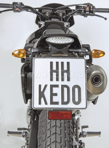 Kedo Competition' License Plate Holder complete (Black / Silver with LED Taillight White) | 30325
