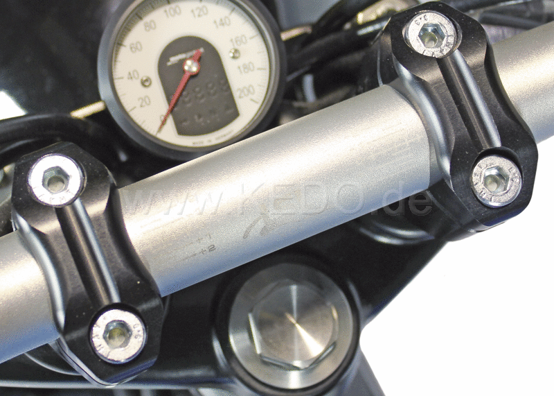 Kedo Handlebar Clamps Black 1 Pair for Double butted handle bars (28mm) Street Legal | 30521