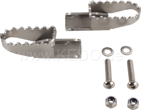 Kedo HD Stainless Steel Driver's Footpegs 1 Pair Silver (Set comes without Bracket) | 30574