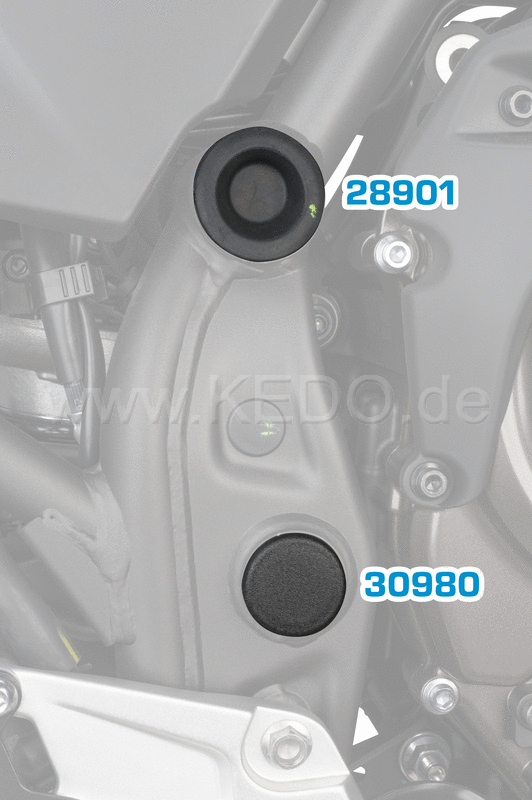 Kedo T700 Frame Cover Caps Plugs closes the openings of the swing arm mount in the frame one piece may be needed twice (LH + RH) | 30980