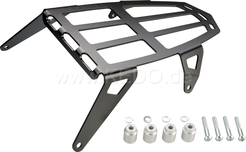 Kedo T7 aluminum luggage rack 4mm aluminum black coated light and stable for operation person-one for soft luggage up to 5kg | 31055