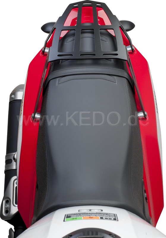 Kedo T7 aluminum rack (luggage rack) 4mm aluminum black coated light and stable for operation person-one for soft luggage up to 5kg | 31055R