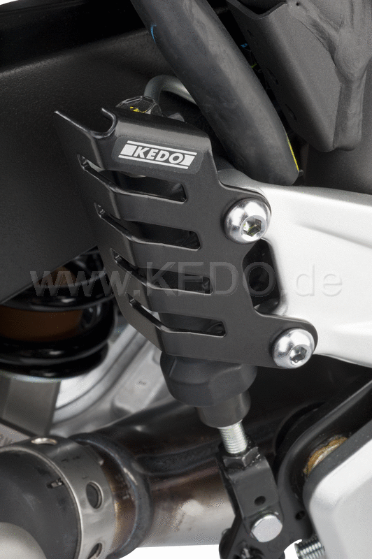 Kedo Cover for Rear Brake Master Cylinder Short 2mm aluminum black coated offers reliable protection easy mounting | 31079