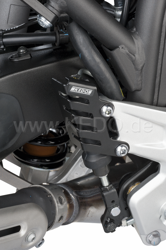 Kedo Cover for Rear Brake Master Cylinder Short 2mm aluminum black coated offers reliable protection easy mounting | 31079