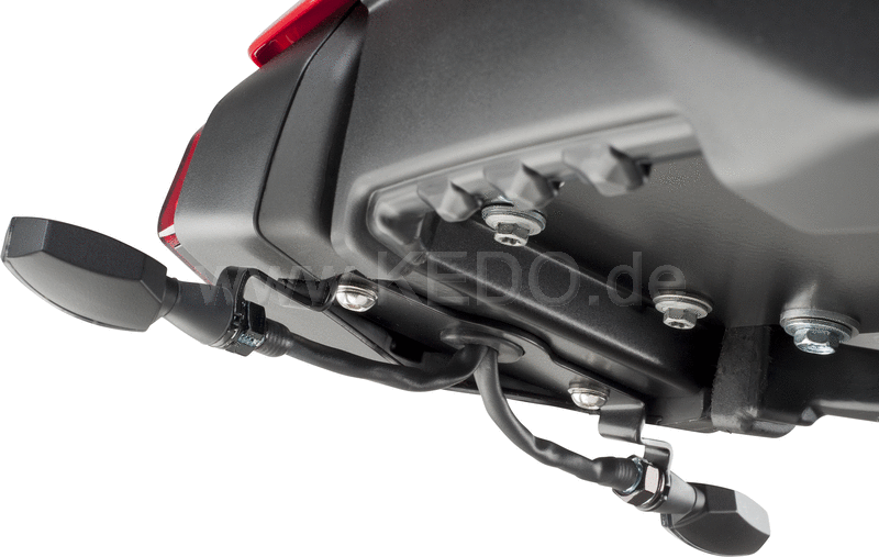 Kedo T7 fenderless Indicator bracket with M8 Hole hardly visible 2mm stainless steel black coated for fenderless cover plate 31086 | 31087