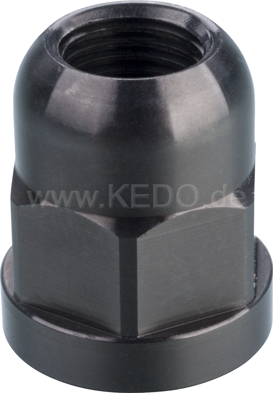 Kedo Cover for Passenger Footrest Stud LH aluminum black anodized M12x1.25 thread (covers the bolt at single seat conversion) | 31312