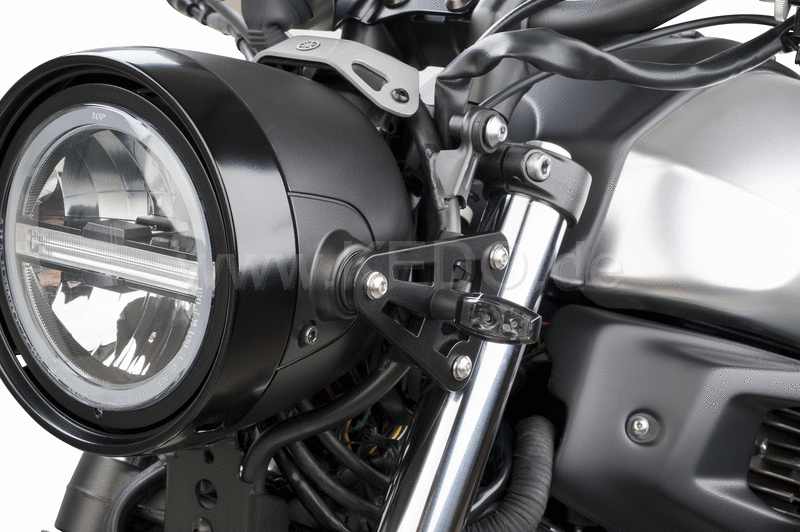 Kedo Head Light Bracket Set NEO-CNC replace the original thick brackets incl 8mm mount for mini indicators stainless steel black coated | 33115