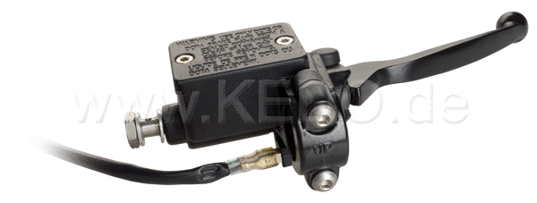 Kedo Front Brake Master Cylinder 1/2 with Black Aluminum Lever Brake Light Switch Stainless Steel Banjo (Supplies : Clamp with Thread for Mirror : 40104) | 40099