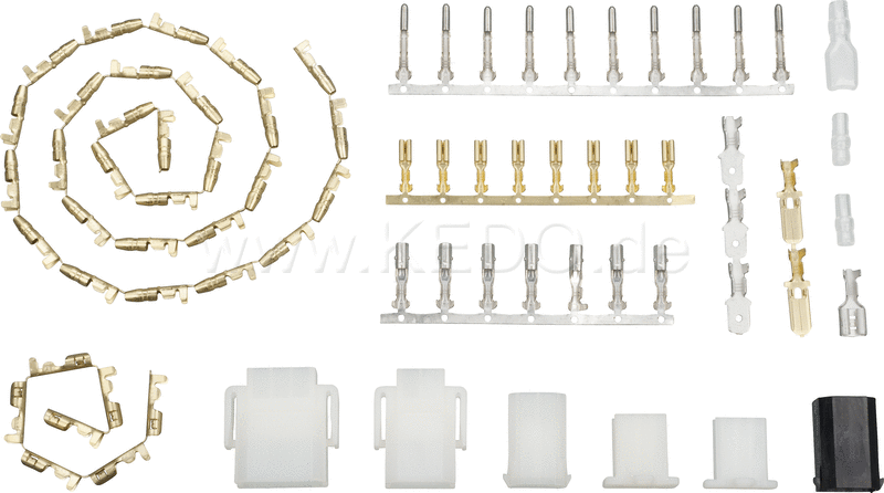 Kedo Replica wiring loom PLUS crimped internal connections including matching connectors set (Allows original connection on vehicle side if modified). | 40106-18