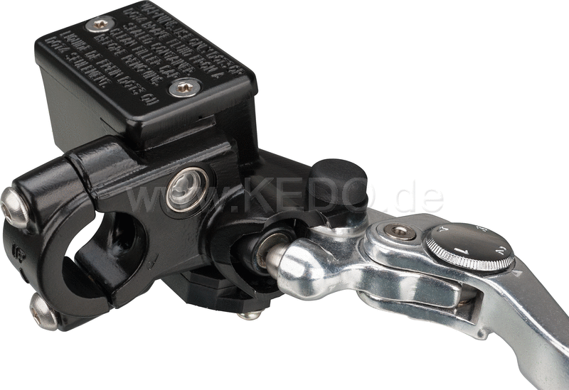 Kedo Replica Master Cylinder incl adjustable aluminum lever (4x) stainless steel banjo bolt and brake switch (mirror clamp see item 40104) | 40128