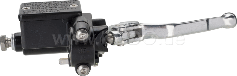 Kedo Replica Master Cylinder incl adjustable aluminum lever (4x) stainless steel banjo bolt and brake switch (mirror clamp see item 40104) | 40128