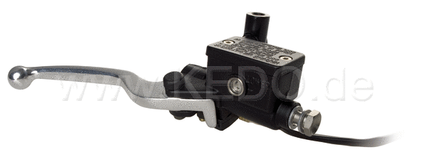 Kedo Front Brake Master Cylinder 1/2 with aluminum Lever silver Clamp with Mirror Thread (RH thread) and Brake Light Switch | 40222