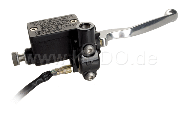 Kedo Front Brake Master Cylinder 1/2 with aluminum Lever silver Clamp with Mirror Thread (RH thread) and Brake Light Switch | 40222