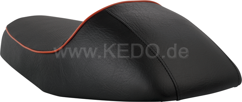 Kedo Seat 'Classic Racer' black with orange piping including rear brackets. | 40510