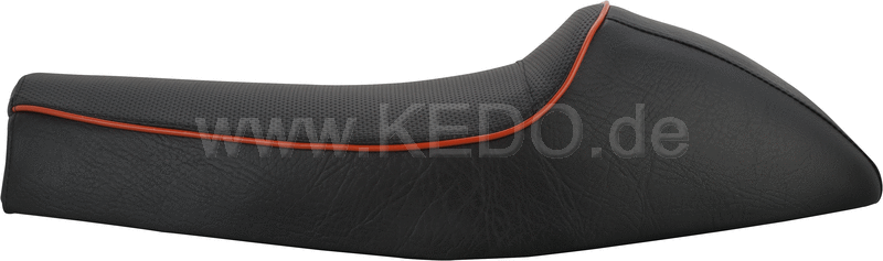Kedo Seat 'Classic Racer' black with orange piping including rear brackets. | 40510