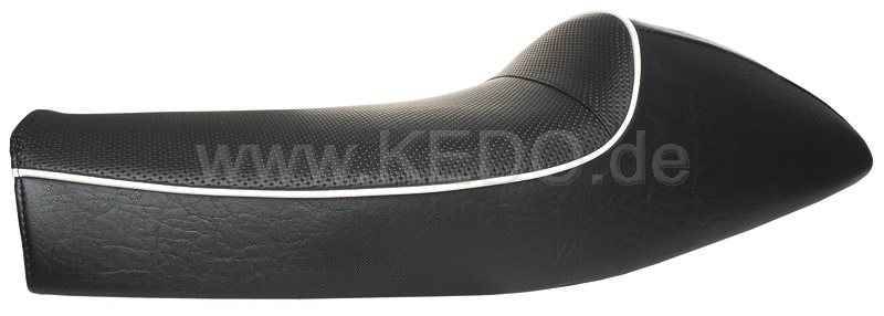 Kedo Seat 'Classic Racer' Black with White Piping including rear brackets. | 40561