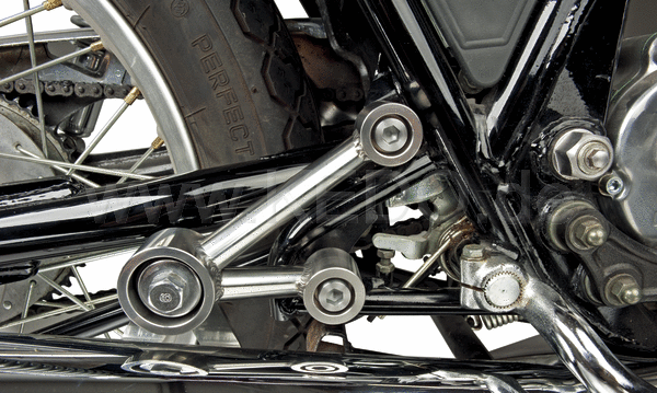 Kedo Stainless Steel Silencer Bracket 'Solo' incl 2 Stainless Steel Bolts (Passenger Foot Rest is Dropped). | 40662