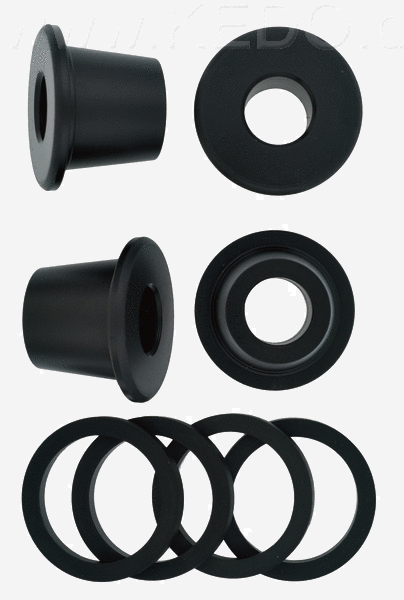Kedo Top Yoke Bushings (Massive) for Handlebar Clamp Black Plastic Set of 4 | 40702