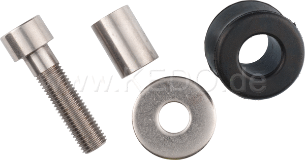 Kedo Silencer Mounting Kit Stainless Steel (Allen Screw M10x1.25 40mm 10x29mm Washer Bushing and Rubber) | 40724