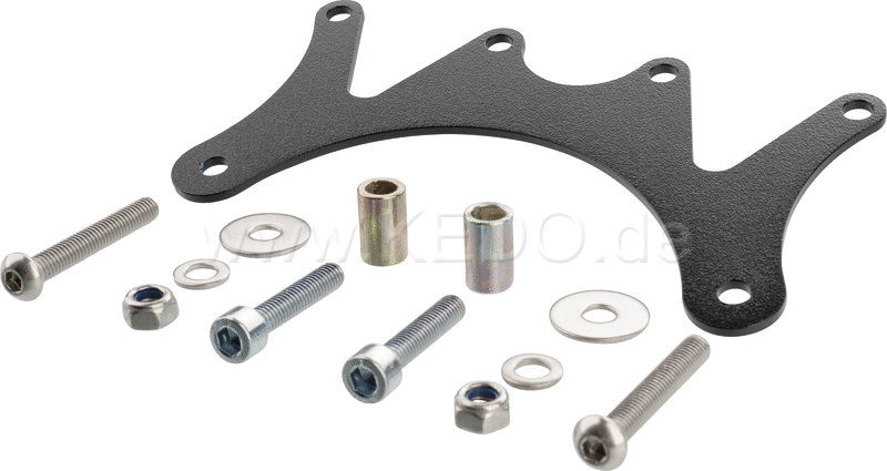 Kedo Gauge Bracket for Daytona 'Velona Tachometer & Speedometer including material for lowering the main switch.' Duo Plus' black coated stainless steel | 40822S