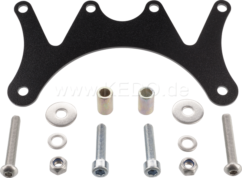 Kedo Gauge Bracket for Daytona 'Velona Tachometer & Speedometer including material for lowering the main switch.' Duo Plus' black coated stainless steel | 40822S