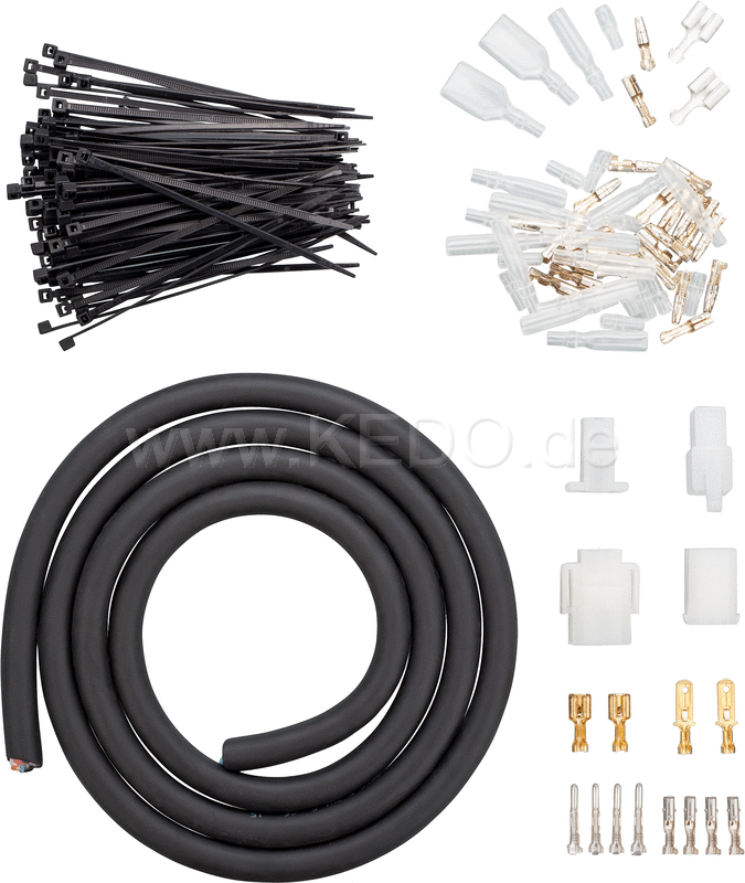 Kedo Do-it-yourself Main Switch Extension Wiring Loom (1.5m 7-pole wire 2/4-pole connector housing japanese bullet connector cable ties) | 41305