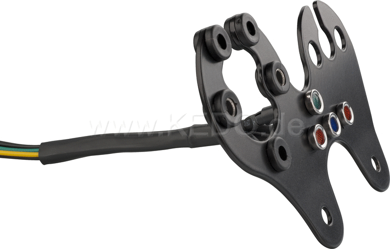 Kedo Speedometer Bracket Stainless Steel Powdercoated Suitable for Daytona Mechanica-Speedo # 41287 including four pilot lights Suitable for 6 + 12V. | 41311