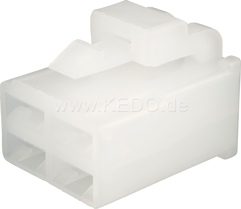 Kedo 4-Pin Connector / Housing-Set with snap-in nose for Type 250 connectors (# 40164) - not compatible to housing type 41552-4 Because latch on other side. | 41631