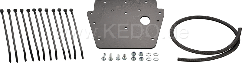 Kedo Electronic System Basic aluminum black electrical mounting plate for free frame triangle for mounting the original CDI / controller including edge trim | 41782