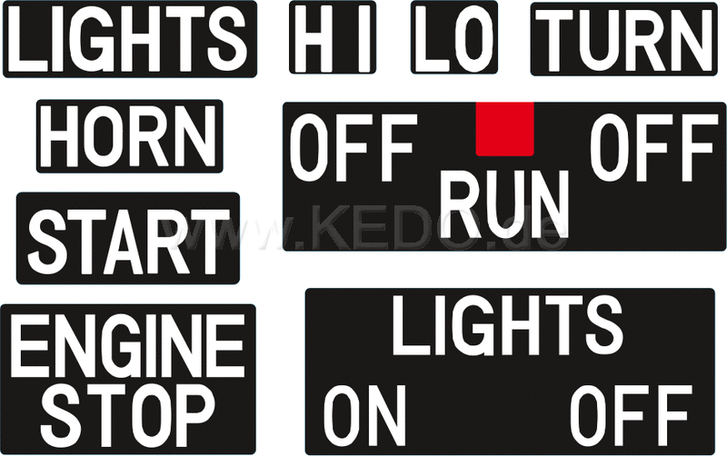Kedo Handlebar Switch Labeling Kit suitable for left and right original switch housings abrasion-resistant covered with protective film | 41784