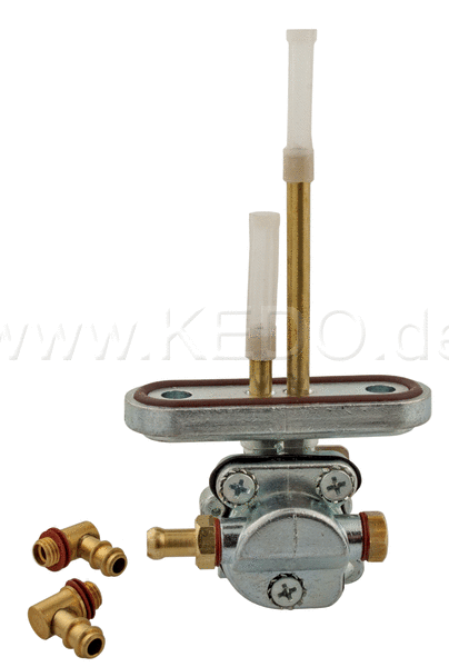 Kedo Fuel petcock without Low Pressure Terminal ON / OFF / RES Reversible Fuel Terminal (180 ° / 90 ° for 6mm Fuel Line) | 50047