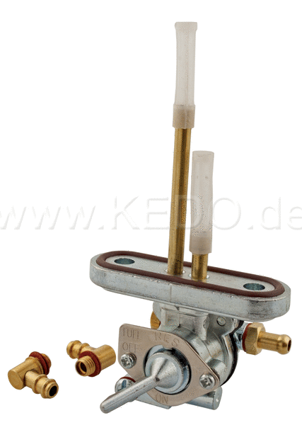 Kedo Fuel petcock without Low Pressure Terminal ON / OFF / RES Reversible Fuel Terminal (180 ° / 90 ° for 6mm Fuel Line) | 50047