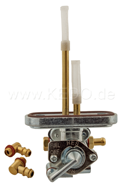 Kedo Fuel petcock without Low Pressure Terminal ON / OFF / RES Reversible Fuel Terminal (180 ° / 90 ° for 6mm Fuel Line) | 50047
