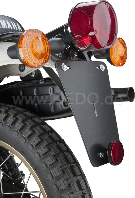 Kedo License Plate Support OEM style suitable for 'Euro' license plates 3mm aluminum black suitable for strut # 50053RP + reflector bracket # 50087 | 50088
