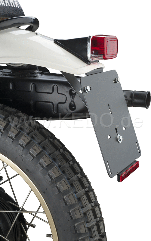 Kedo License Plate Support 180x200mm with Angular Rear Reflector aluminum black incl mounting material suitable for license plate bracket item 50 089th | 50097