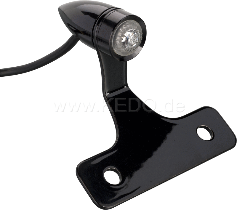 Kedo LED tail light 'Bullit' black including black aluminum bracket and mounting material 'E' approved. | 50116S