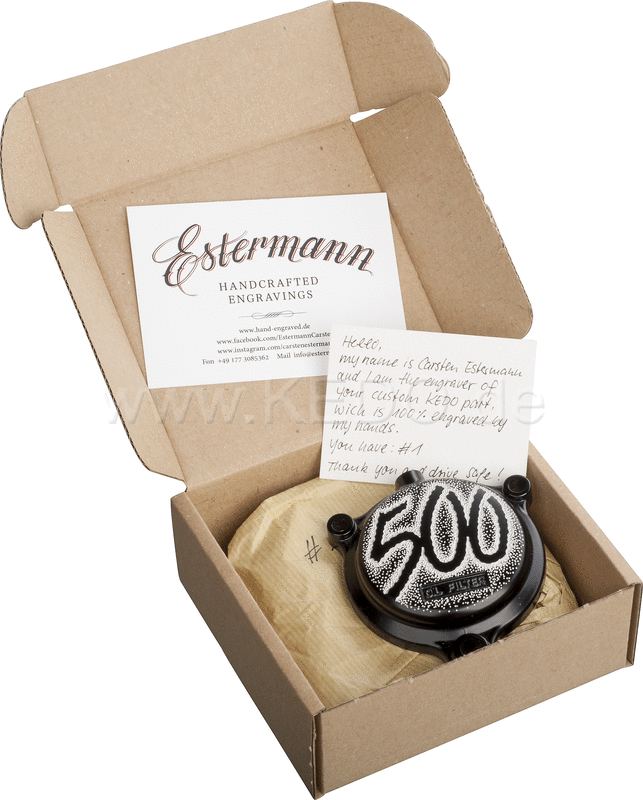 Kedo Oil Filter Housing Cover '500' engraved and signed by Carsten Estermann delivery while stocks load | 50267