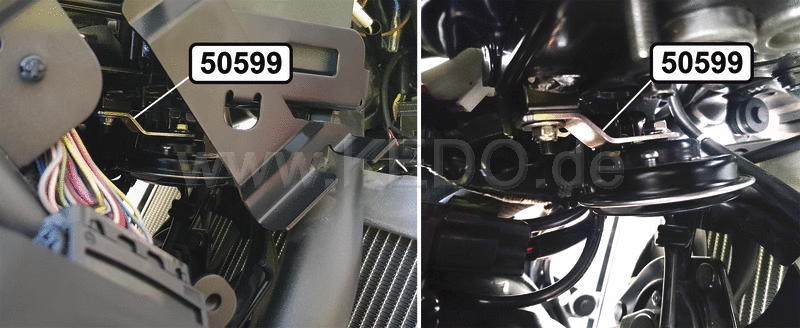 Kedo Horn Bracket relocateds the horn underneath the fuel tank stainless steel | 50599