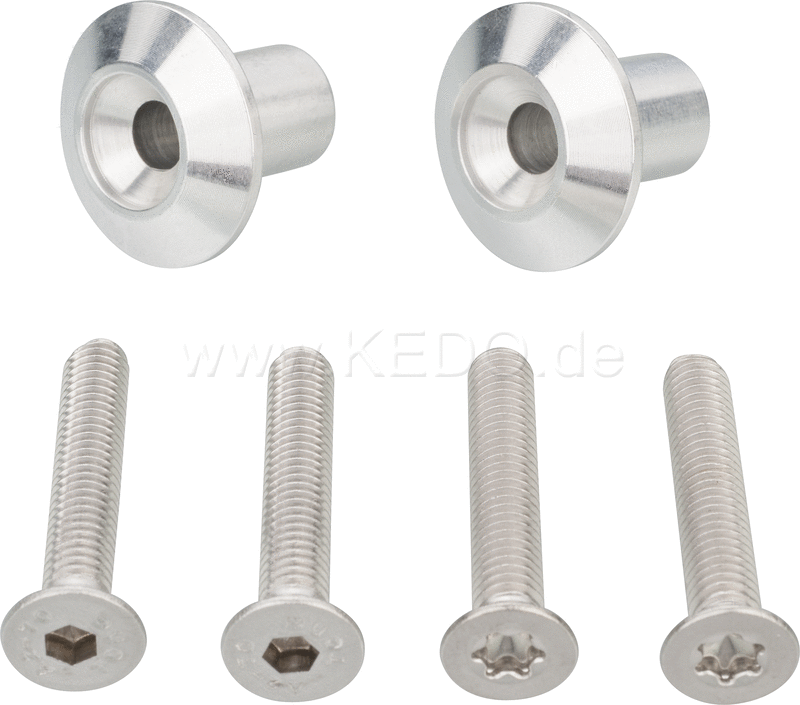 Kedo Aluminum Fuel Tank Mounting Kit suitable for steel- and aluminum fuel tank comes with Both Allen screws and internal hexalobular screws | 50683
