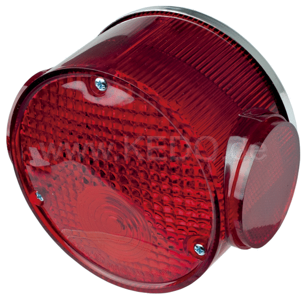 Kedo Replica Taillight round complete without bracket with reflector and 'e' marked lens 'E' approved OEM reference # 437-84510-62 | 50734