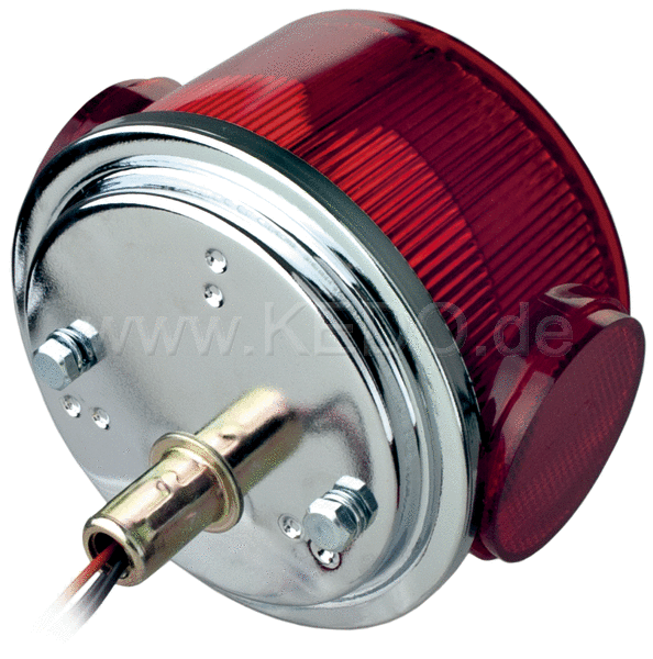 Kedo Replica Taillight round complete without bracket with reflector and 'e' marked lens 'E' approved OEM reference # 437-84510-62 | 50734