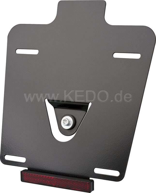 Kedo License Plate Reinforcement Plate for Euro license plate 18x20cm aluminum 2mm rounded corners including rubber buffer and reflector | 60216