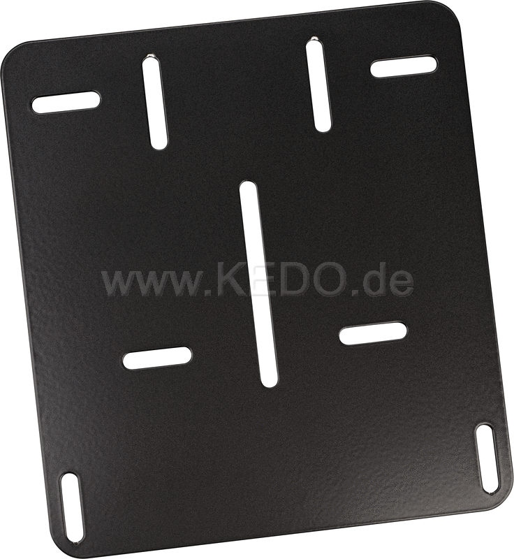 Kedo License Plate Reinforcement Plate for Euro license plate 18x20cm 2mm aluminum black coated rounded univ mounting thanks to. | 60224S