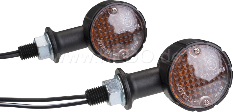 Kedo Bullet Indicator Arizona 1 pair milled aluminum housing black diameter approx. 37mm e-approved 12V 20mm stem with M10 thread | 60227